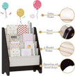 UTEX Kids Sling Bookshelf - Kids Magazine Rack with Organizer, Book Organizer (Espresso)