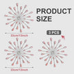 ZEXUIRU 3 Pack Silver Sunburst Wall Decor – Metal Crystal Wall Art with Sparkling Rhinestones, 14’’/18 Inch Starburst Wall Hanging Set for Living Room Bedroom Bathroom – Modern Bling Home Decorations