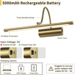 JOOSENLUX Battery Operated Picture Lights Gold Wall Lights Wireless Flexible Neck with Remote Rechargeable Wall Lights for Pictures 16