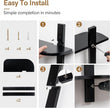 Afuly Black Floating Shelves for Wall Display Shelf Unit Modern Decorative Solid Wood Shelving Home Decor Living Room Bedroom Coffee Bar Bathroom Small Space Plant Photo Set of 4