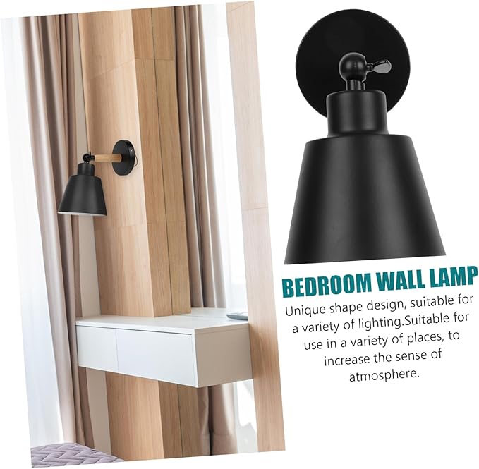Nordic Style Wall Light Decor Simple Black Wood Wall Lamp for Bedroom Corridor Balcony Easy to Install Modern Indoor Aisle Lighting Fixture Elegant Minimalist Backdrop Accent