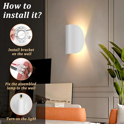 Aipsun LED Wall Sconce Indoor Modern Wall Lights 2 Packs Hardwired Up and Down Wall Mount Light for Living Room Bedroom Hallway Corridor Conservatory Warm White 3000K(with G9 Bulbs)