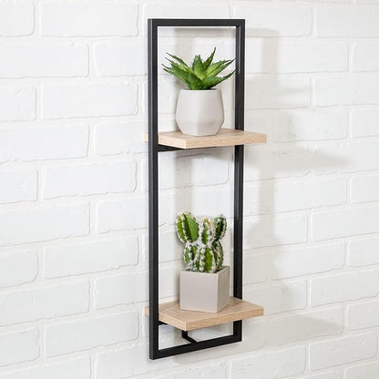 Honey Can Do Double Floating Wall Shelf SHF-08572 Natural
