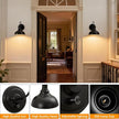 Lightess Dimmable Wall Sconces with Switch, Industrial Gooseneck Wall Light with Dimmer, Black Wall Mounted Bedside Lamps Set of Two