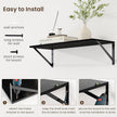Fun Memories Deep Floating Shelves for Wall, 24W x 8D Wall Mounted Shelves Set of 2, Wide Display Ledge Shelf with Sturdy Metal Brackets for Living Room, Bathroom, Bedroom and Kitchen, Black