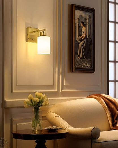Rechargeable Wall Sconce, Gold Battery Operated Wall Sconce Set of 2 with Timer Function, Easy Install Dimmable Wireless Wall Lamps for Living Room, Bedroom, Hallway, Entryway Decor 3000K