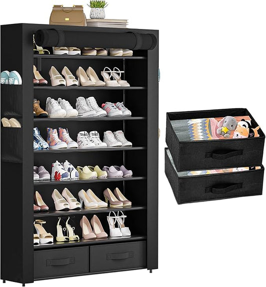 OYREL Tall Shoe Rack Dustproof Cabinet Large Capacity 8 Tier Shoe Organizer,32-40 Pairs of Shoes