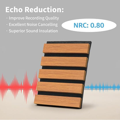 Art3dwallpanels Wood Slat Wall Panel, 108'' x 13'' Wood Panels for Wall 2 Pack 3D Soundproof Wall Panels, Large Acoustic Panels for Interior Ceiling and Wall Decor Noise Reduction,Red Oak