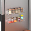 PMMASTO Adhesive Acrylic Spice Rack Organizer for Wall with Nano Double Sided Tape, Spice Shelf Organization for Kitchen Cabinet Door/Pantry Door, Wall Mount Seasoning Rack (Clear-2 Pack)