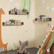 Fixwal Nursery Book Shelves for Kids Rooms, 23.6 Inch Floating Bookshelves for Wall Set of 3, Baby Nursery Decor, Solid Wood Wall Mounted Shelves for Books (Brown)