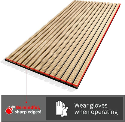 Art3d 4-Piece Wood Slat Acoustic Panels for Stylish Decor and Noise Reduction, 3D Textured Panel for Ceiling and Wall, Brushed Silver