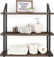 Mkono Floating Wall Shelf 3 Tier 23.5 Inch Rustic Wood Hanging Book Shelf Bathroom Mounted Shelving Storage Display Shelves for Living Room Bedroom Kitchen Office