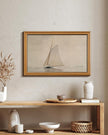 HUARCEY Gold Framed Vintage Wall Art for Living Room, Seaview Painting Prints Shelf Decor for Kitchen, Aesthetic Bedroom Large Wall Art, Gifts for Friends or Family (White Sailboat - 16