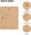 8x10 Picture Frame Set of 4, Displays 5x7 with Mat or 8x10 Without Mat, Photo Frames for Wall Hanging or Tabletop, Includes HD Plexiglass, Light Wood Grain