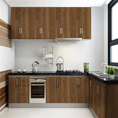 Abyssaly Wood Contact Paper, Brown Wood Peel and Stick Wallpaper for Cabinets, Self Adhesive Waterproof Wall Paper for Furniture Countertops Drawer Shelf Liner 11.8" X 197"