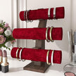 LaCheery Dark Red Velvet Wallpaper Peel and Stick Burgundy Wallpaper for Bedroom Flocked Velvet Wallpaper Red Fabric Wall Paper Textured Felt Liner Contact Paper for Drawers Jewelry Box Wall 15.8
