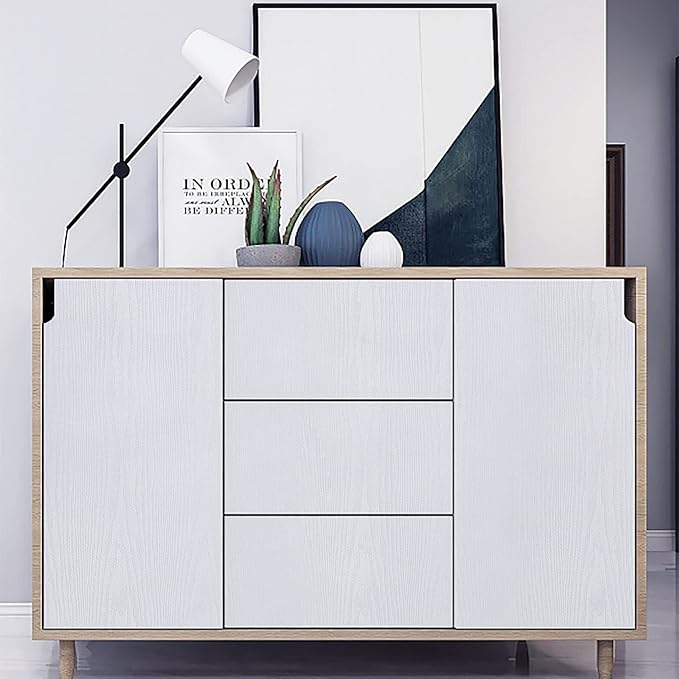 Heroad Peel and Stick Wallpaper 17.5" x 197" Wood Contact Paper Wood Wallpaper White Wood Grain Contact Paper Thicken Textured for Cabinets and Drawers Countertops Waterproof Self Adhesive Vinyl
