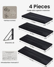BAYKA Wall Mounted Floating Shelves, Wood Floating Wall Shelf for Books & Decor, Small Space-Saving Display & Organizer（Black，Set of 4）