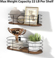Calenzana Oval Floating Wall Shelves Set of 5, Rustic Wood Frame Hanging Shelf for Bathroom Bedroom Kitchen Living Room Study