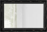Rustic Black Mirror with Beaded Detailing 29 X 20 Inch, Wall Hanging Distressed Wood Frame Rectangular Gothic Wall-Mounted Mirrors for Living Room Bathroom Entryway, Horizontal or Vertical