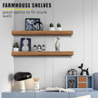 24 Inch Floating Shelves, Bathroom Wooden Shelves for Wall Mounted, Rustic Farmhouse Floating Shelves, Solid Wood Wall Shelves for Storage, Set of 2, Carbonized Black