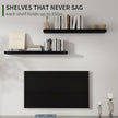 Marsmiles Wood Floating Shelves for Wall Set of 2, 36 Inch Wide Rustic Wooden Floating Shelves, Invisible Wall Mounted Display for Living Room Bedroom Kitchen Bathroom Office, White