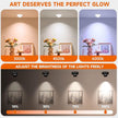 Battery Operated Painting Light, Magnetic Picture Light with Remote Dimmable and Timer, 13 Color RGB Wall Decor Puck Lights,Art Display Light for Picture Frame Paintings 6 Black