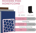GEOMOD Geometric Honeycomb Pink Metal Bookends Decorative - Tall Sturdy Book Ends for Shelves - Modern Heavy Duty Bookend Stopper - Office or Home Book Shelf Book Holder - 6x3.25x6.25 Inches - 1 Pair