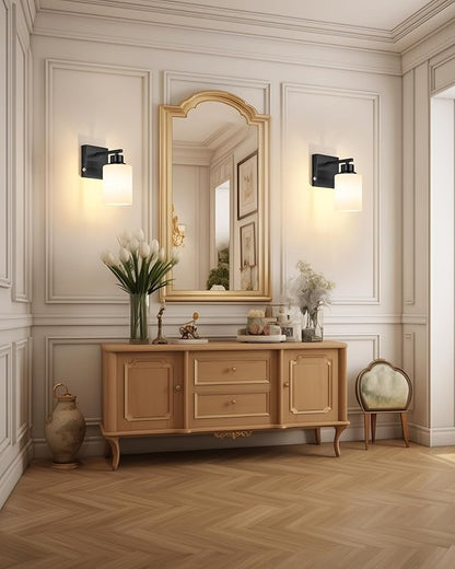 Battery Operated Wall Sconce Set of 2, Black Rechargeable Wall Lights with Timer Function, Easy Install Dimmable Wireless Wall Lamps for Living Room, Bedroom, Hallway, Entryway Decor 3000K