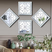 Wocred Set of 4 Mirrors Square Wall Mirror,Gorgeous Rustic Farmhouse Accent Mirror,Rustic White Color Entry Mirror for Bathroom Renovation,Bedrooms,Living Rooms and More(12”x12”4pcs)