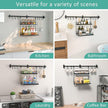 NADAMOO Kitchen Utensil Hanger and Spice Rack with Towel Rack Holder，Wall Mount Space Saving Metal Storage Organizer for Pantry, Countertop, Bathroom