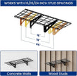 FLEXIMOUNTS 1x3ft Garage Shelving Wall-Mounted, 1-Pack Heavy-Duty Wall Shelving, Holds Up to 150 lbs, Garage Storage Rack for Organization & Storage Bins, Black, Classic Series