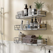 Floating Shelves Set of 3, Home Wood Wall Shelf, Farmhouse Shelf for Bedroom, Wall Mounted Floating Shelf for Living Room, Bedroom, Bathroom, Kitchen, Office (Gray)