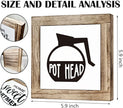 Coffee Pot Head Sign, Wooden Box Decor Set for Home, Decorative Table Sign, Farmhouse Wood Shelf Decoration, Rustic Kitchen and Bar Decor