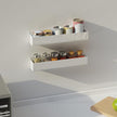 VAEHOLD Adhesive Acrylic Spice Rack with Nano Double Sided Tape Wall Mount Organizer Wall Spice Rack With Shelf Ends for Kitchen Cabinet Door - 2 Pack 12'' Shelves (White)