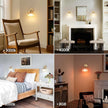 Vintage Battery Operated Wall Sconce with Amber Striped Glass Lampshade 5000 mAh Rechargeable Battery Powered Wall Light with Remote Control for Bedside Bedroom Doorway