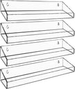 AMT 4 Pack Acrylic Floating Shelves, 15