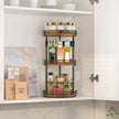 Lazy-Susan-Organizer-Spice-Rack, 3-Tier Rotating Spice Organizer For Kitchen-Cabinet-Countertop-Pantry, Turntable Seasoning Holder Storage Shelf With Adjustable Height
