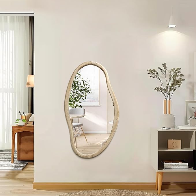 JJUUYOU Irregular Mirrors for Wall Asymmetrical Bathroom Mirror 30