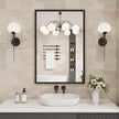 Bathroom Vanity Mirror 24x36 Inch, Matte Black Rectangle Bathroom Mirror, Anti-Rust, 4MM Tempered Glass, Wall-Mounted Mirror, Hangs Horizontally or Vertically for Bathroom & Bedroom