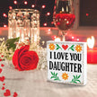 I Love You Daughter Valentines Desk Decor, Valentine's Day Home Office Table Sign for Wife Daughter from Dad Husband, Valentine Gifts Decorations for Porch Tiered Tray Shelf Party