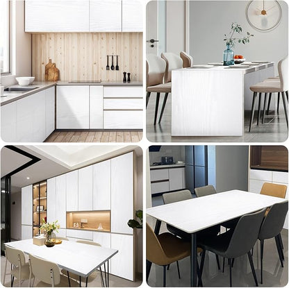 seonta Wood Peel and Stick Wallpaper Decorative Self Adhesive Vinyl Film 16"x118" White Wood Grain Wallpaper for Furniture Cabinet Countertop Shelf Paper