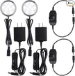 Under Cabinet Light 2.5 inch, Single LED Puck Light for Kitchen Counter Collection Display Lighting, Dimmer Switch, 120VAC Plug in, Black Cord, 2 Packs, Cool White