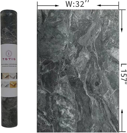 TOTIO Gray Marble Contact Paper Textured Grey Granite Wallpaper Peel Stick Countertop Paper 32x157inch Removable Waterproof Adhesive Thick Matte Marble Look Wall Paper Roll Kitchen Table Vinyl Wrap