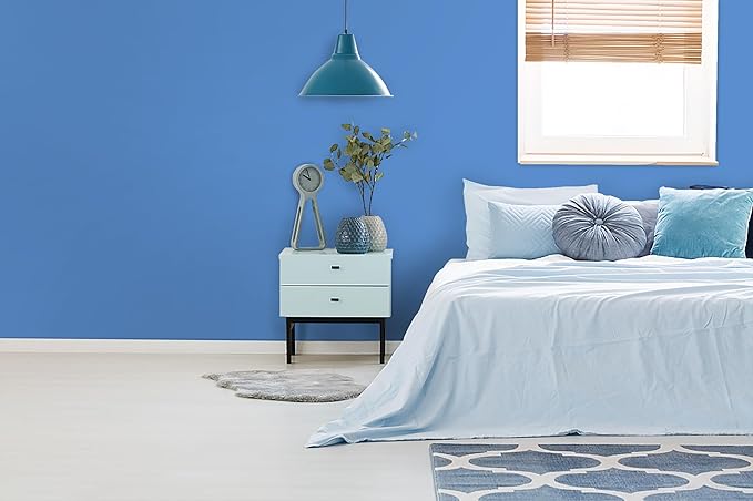 15.7" x 197" Blue Contact Paper Peel and Stick Wallpaper for Bedroom Easy Peel Off Wallpaper Blue for Bathroom Kitchen Wall Paper Renter Friendly Removable Vinyl Self Adhesive Matte