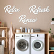 3 Pieces Bathroom Decor Wooden Bathroom Sign,Relax Renew Refresh Sign (White)