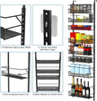 Over the Door Pantry Organizer, 8-Tier Over the Door Organizer with Adjustable Basket, Pantry Door Organization for Pantry Kitchen Storage Room Spice Rack, Black