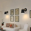Battery Operated Wall Sconce Set of Two, Black and Gold Modern with Remote Control Dimmable Wall Lighting Indoor, Not Hardwired Led Wall Lamp Fixtures for Bedroom, Bulb Included