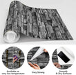 Jeweluck Grey Brick Wallpaper Peel and Stick Wallpaper 17.7inch×118.1inch Faux Stone Self Adhesive Wallpaper Kitchen Backsplash Peel and Stick Brick Contact Paper Removable Wall Paper Decor Vinyl