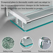 Glass Shelves for Bathroom, 20IN Rectangular Chrome Stainless Steel Tempered Glass Shelf Wall Mount Shelf Sink Over Toilet Modern Bathroom (Chrome Polished, 20‘’)